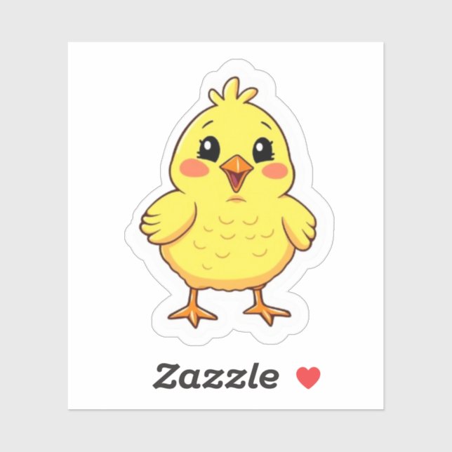 Sticker Funny Cheeky Easter Chick Spring Holiday (Feuille)