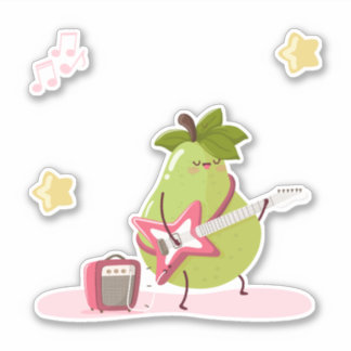Sticker Funny children's illustration of a rock pear