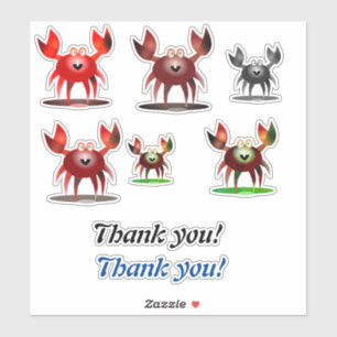Sticker Funny crabs et Thank you