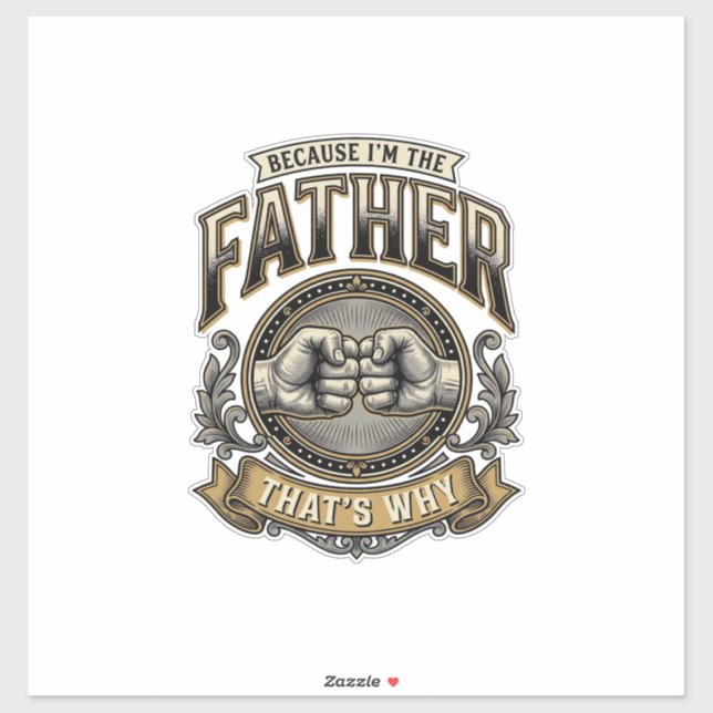 Sticker Funny Father Fist Bump Vintage Engraving Shirt Des (Feuille)
