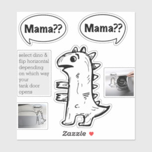 Sticker Funny Fossil Dacal carburant Baby Dino croquis
