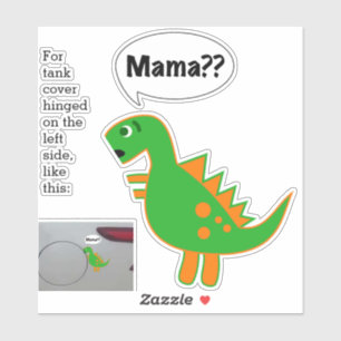 Sticker Funny Fossil Dacal de combustible Baby Dino face à