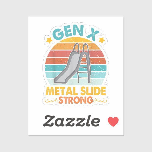 Sticker Funny Gen X Generation Sarcasm Gen X Metal Slide A (Feuille)