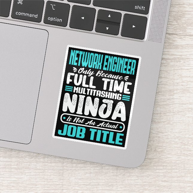 Sticker Funny Network Engineer Titre de l'emploi Compétenc (Détail)