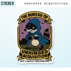 Sticker Funny Raccoon, Bureau de l'Aquisition sans charniè