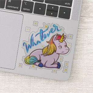 Sticker Funny Rainbow Unicorn Quelle que soit la taille