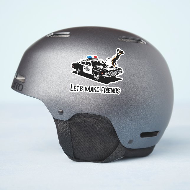 Sticker Funny Sarcastic Chien Pees Police Humour de jeu de (Côté casque)