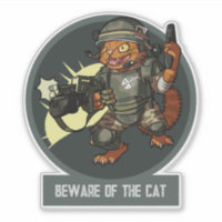 Funny Sci-fi Marine Orange Chat Méfiez-Vous Du Cha