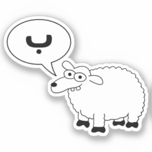 Sticker Funny Sheep dit Ba B dans la lettre arabe Pun