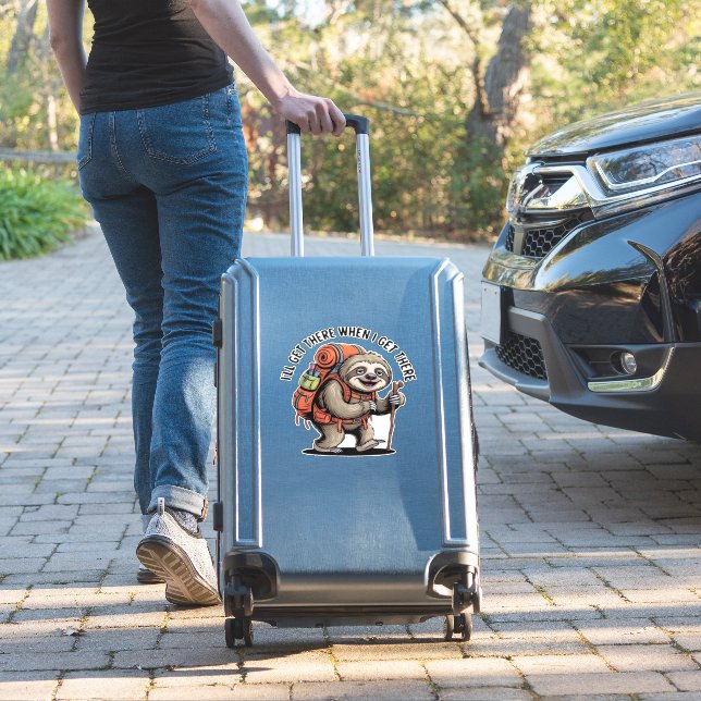 Sticker Funny Sloth Hiking Team - Slow and Steady Classic  (Valise Insitu)