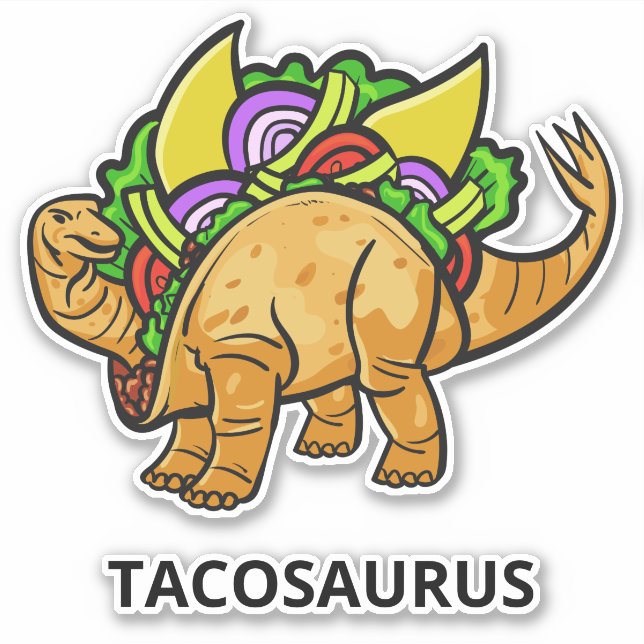 Sticker Funny TACOSAURUS texte personnalisé (Devant)