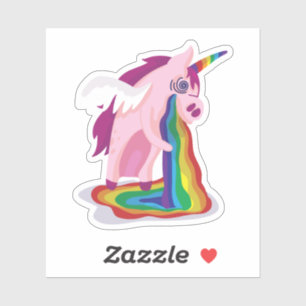 Sticker Funny Unicorn Vomissement arc-en-ciel Cool en form