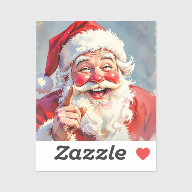 Sticker Funny Vintage Santa Claus Christmas (Feuille)