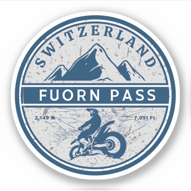 Sticker Fuorn Pass-Ofenpass Suisse - Alpes tour moto (Devant)