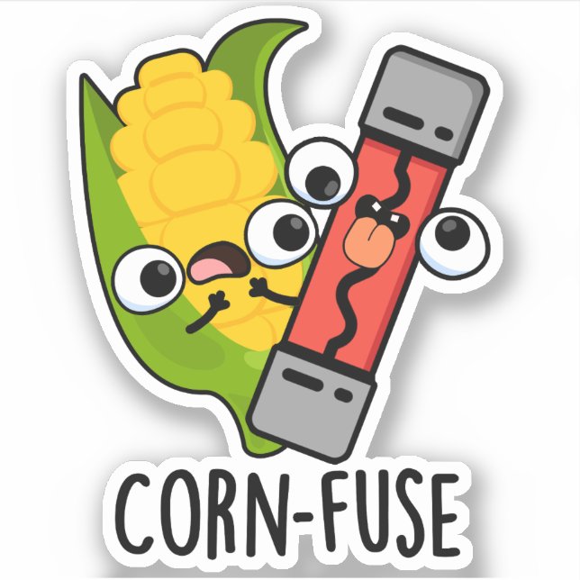 Sticker Fusible de maïs amusant Confus Pun (Devant)