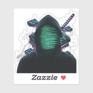 Sticker Fusion de technologie cybernétique - Katana Néon e