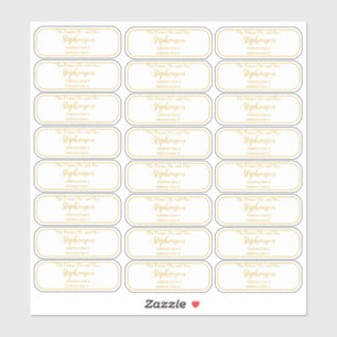 Sticker Futur Monsieur et Madame Gold Adresse de Retour Tr