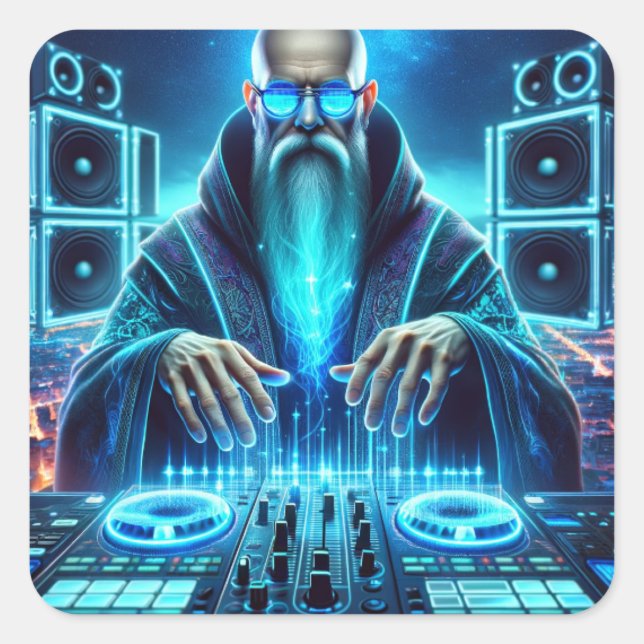 Sticker futuriste Techno Wizard (Devant)