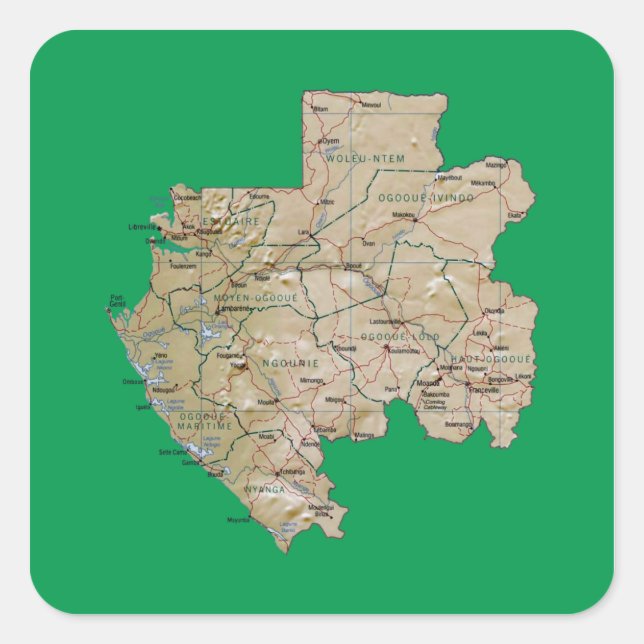 Sticker Gabon Map (Devant)