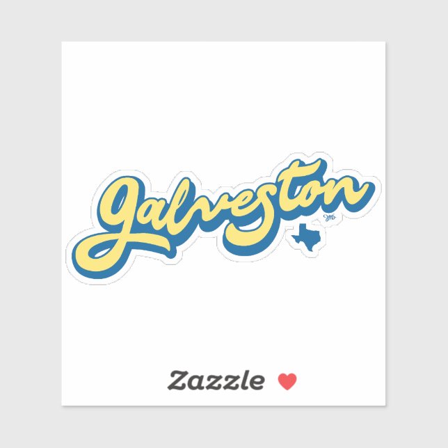 Sticker Galveston Island Texas (Feuille)