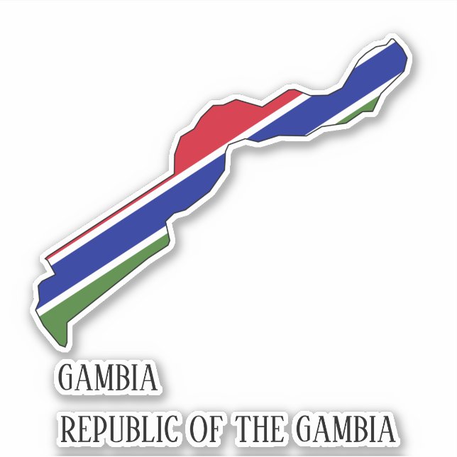 Sticker Gambie Drapeau Charme Carte Patriotique (Devant)