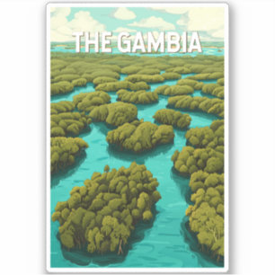 Sticker Gambie Illustration Travel Art Vintage