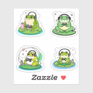 Sticker Gamer Frog - Jeu mignon