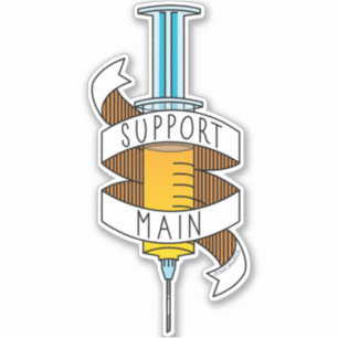 Sticker Gamer Support Main Yellow Cartoon Syringe