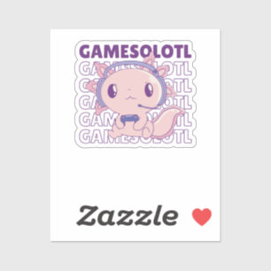 Sticker Gamesolotl Funny Axolotl Mot Jeu Pour Les Joueurs