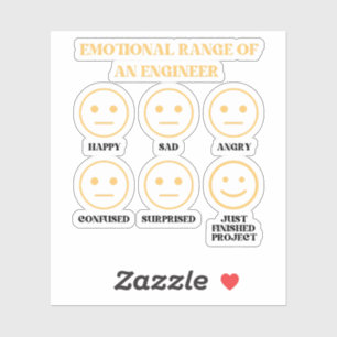 Sticker Gamme Émotionnelle Drôle D'Un Ingénieur
