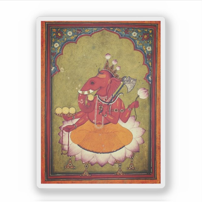 Sticker Ganesha sur le point de jeter son lotus (Devant)
