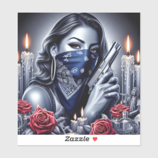 Sticker Gangster Girl Hip hop chicano art Design