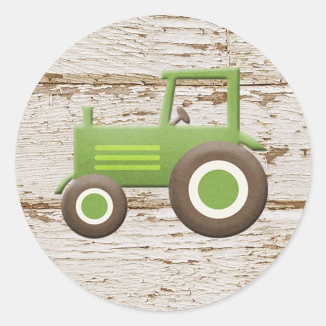 Sticker Garçon Tracteur Vert (Devant)