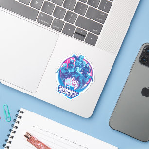 Sticker Gardiens de la Galaxie Équipe Graphique Vaporwave