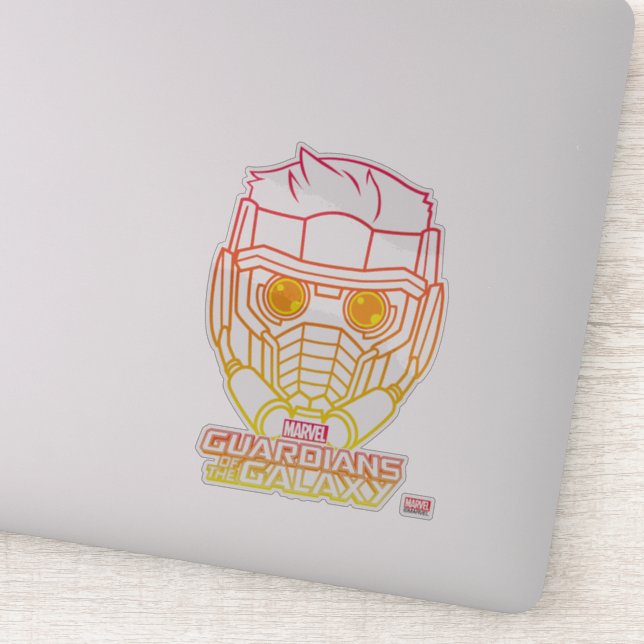 Sticker Gardiens de la Galaxie | Star-Lord Neon Outline (Détail)