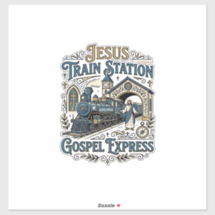 Sticker Gare de train Jésus Gospel Express Gare de train J