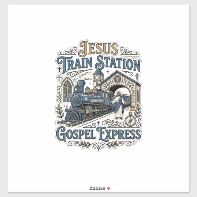 Sticker Gare de train Jésus Gospel Express Gare de train J (Feuille)