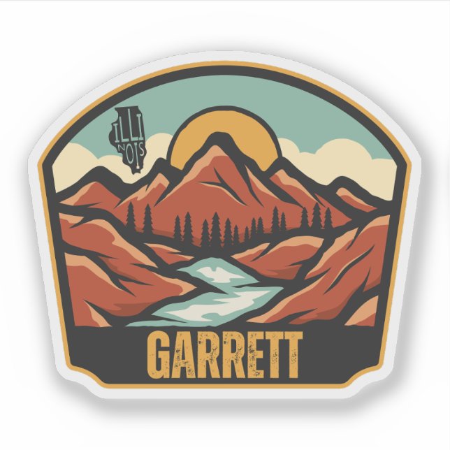 Sticker Garrett, Illinois (Devant)