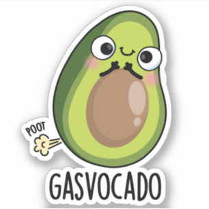 Sticker Gasvocado Drôle Farting Avocado Pun