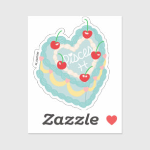 Sticker Gâteau Coeur Pisces