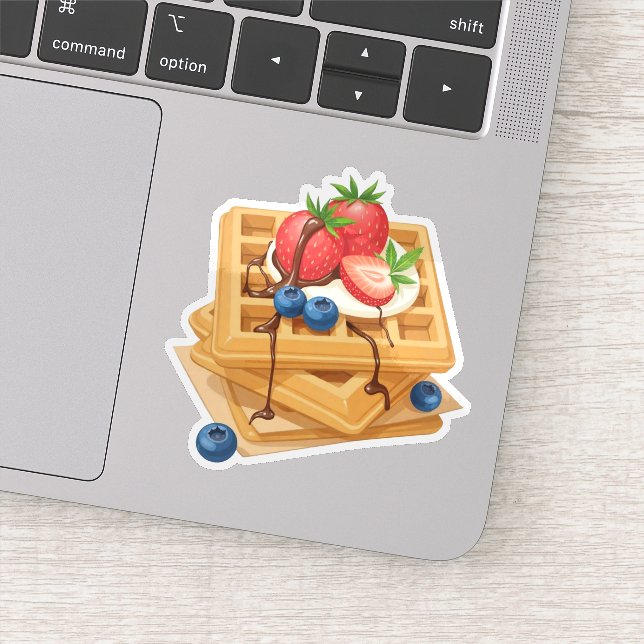 Sticker gaufres hachées au pois avec bruine au chocolat (Détail)