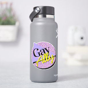 Sticker Gay Ally violet jaune 80s Memphis Style