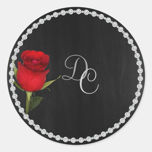 Sticker Gay Elegant Noir et Argent avec Rose (Devant)