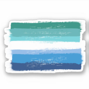 Sticker GAY PEINTÉ FIERTÉ HOMME - Azure