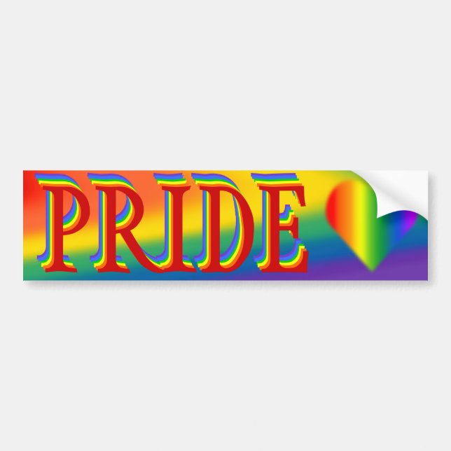 Sticker gay pride Bumper Sticker Rainbow Love (Devant)