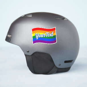 Sticker Gay pride Rainbow Flag texte personnalisé jusqu'à