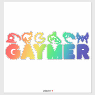 Sticker Gaymer   Rainbow Ombre Funny Gay pride