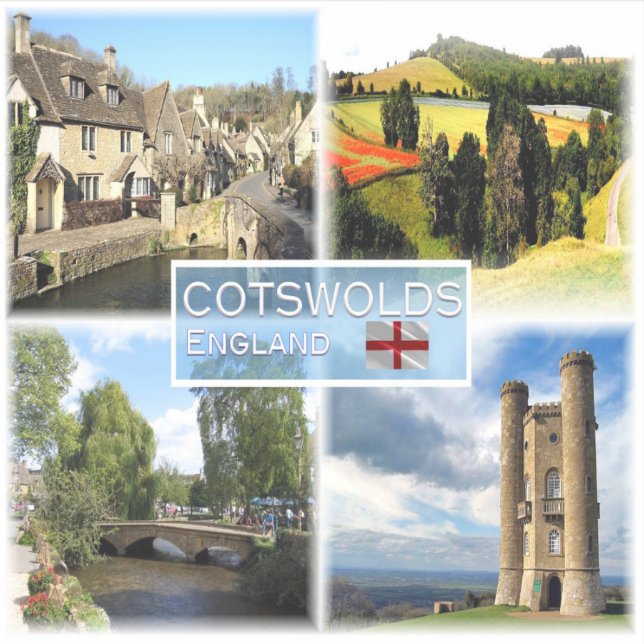 Sticker GB Cotswolds, Castle Combe, panorama de Field, (Devant)
