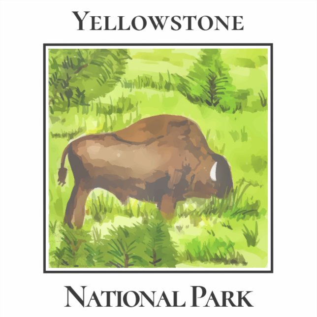 Sticker Géant Doux de Yellowstone (Recto)