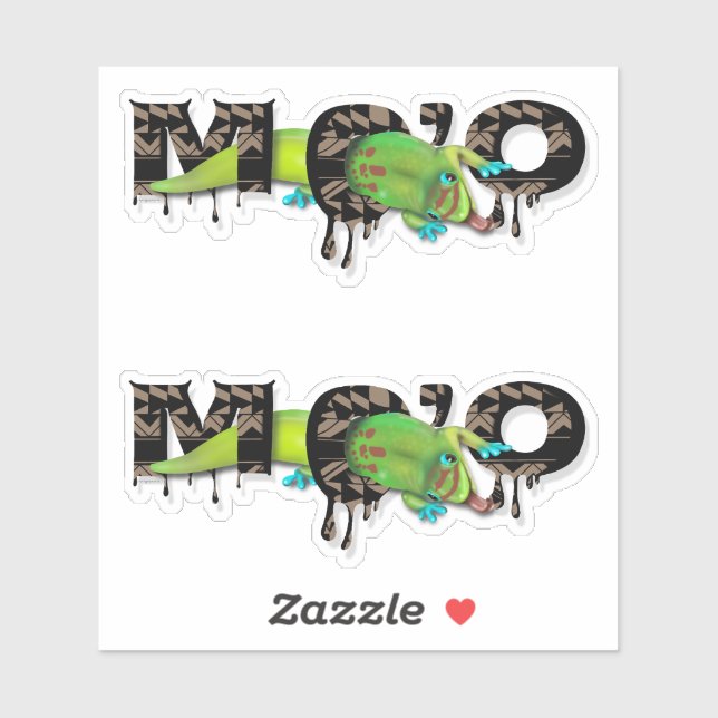 Sticker Gecko à Hawaii (Feuille)